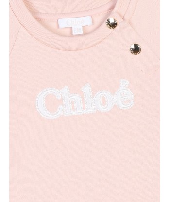 Chloé Baby Girls Logo Sweatshirt in Pink chez Cornerstreet bien 