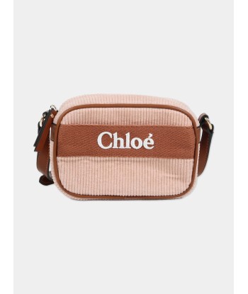 Chloé Girls Logo Crossbody Bag in Pink (16cm) pas cher 