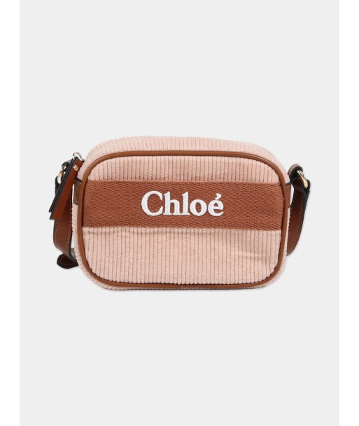 Chloé Girls Logo Crossbody Bag in Pink (16cm) pas cher 