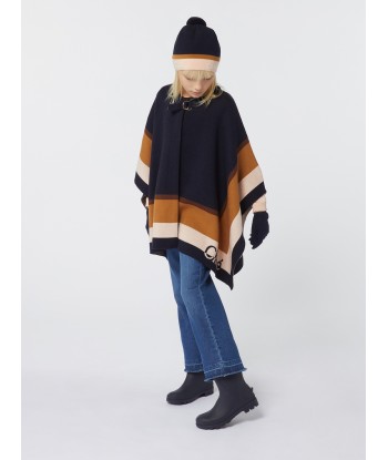 Chloé Girls Knitted Bobble Hat in Navy vous aussi creer 