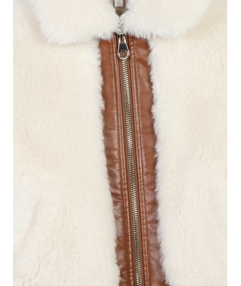 Chloé Girls Faux Shearling Jacket in Ivory de technologie