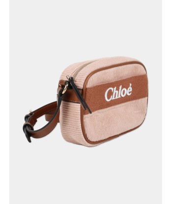 Chloé Girls Logo Crossbody Bag in Pink (16cm) pas cher 