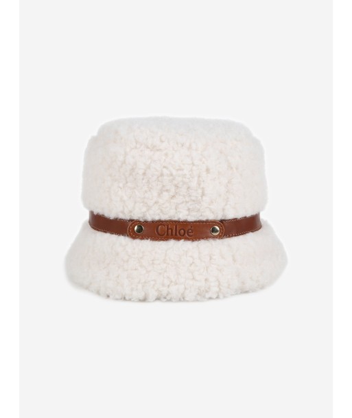 Chloé Girls Faux Shearling Hat in Ivory des créatures d'habitude