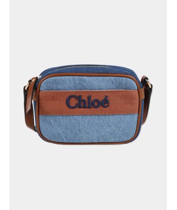 Chloé Girls Denim Crossbody Bag in Blue (16cm) commande en ligne