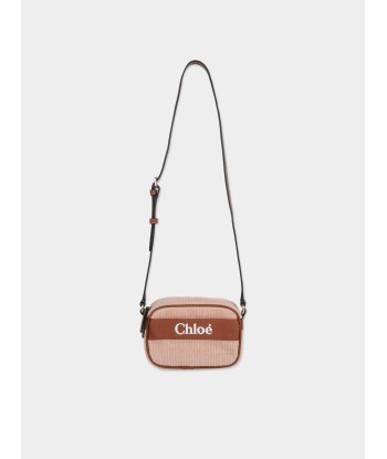 Chloé Girls Logo Crossbody Bag in Pink (16cm) pas cher 