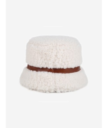 Chloé Girls Faux Shearling Hat in Ivory des créatures d'habitude