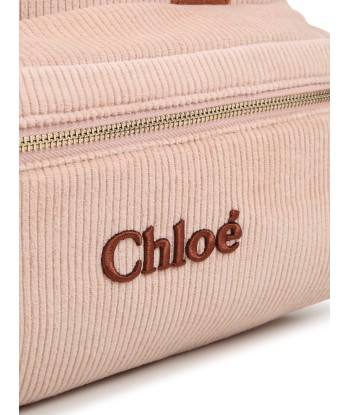 Chloé Girls Corduroy Backpack in Pink (36cm) pas cher 