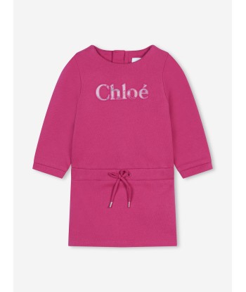 Chloé Baby Girls Logo Sweater Dress in Pink Livraison rapide