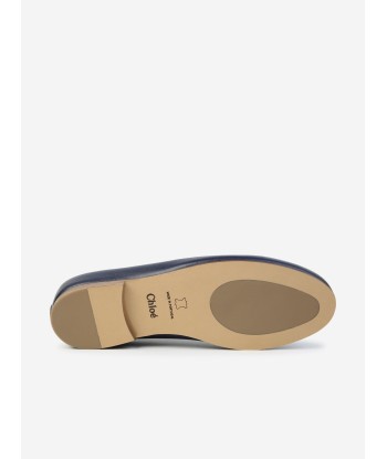 Chloé Girls Leather Ballerina Shoes in Navy d'Europe débarque