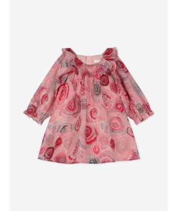 Chloé Baby Girls Spiral Print Ceremony Dress in Pink de la marque