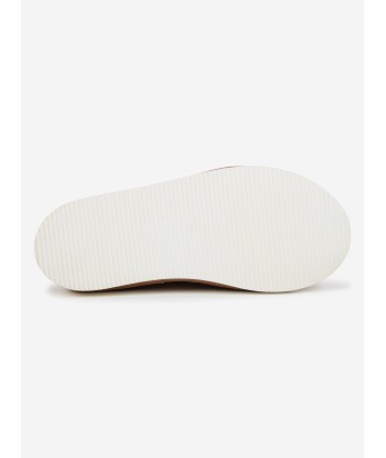 Chloé Girls Suede Logo Slippers in Brown Jusqu'à 80% De Réduction