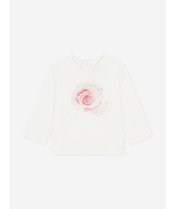 Chloé Baby Girls Long Sleeve Spiral T-Shirt in White l'évolution des habitudes 