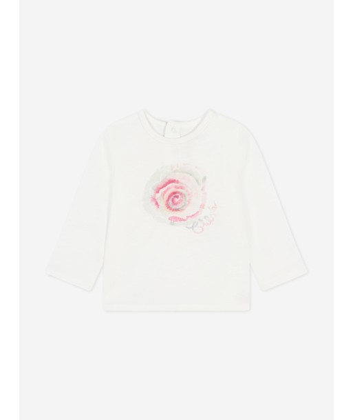 Chloé Baby Girls Long Sleeve Spiral T-Shirt in White l'évolution des habitudes 