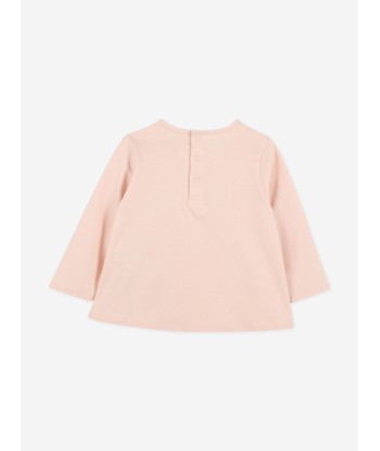 Chloé Baby Girls Long Sleeve Logo T-Shirt in Pink Les êtres humains sont 