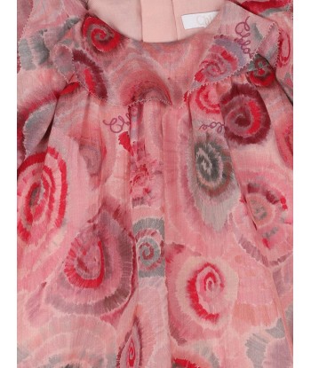 Chloé Baby Girls Spiral Print Ceremony Dress in Pink de la marque