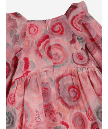 Chloé Baby Girls Spiral Print Ceremony Dress in Pink de la marque