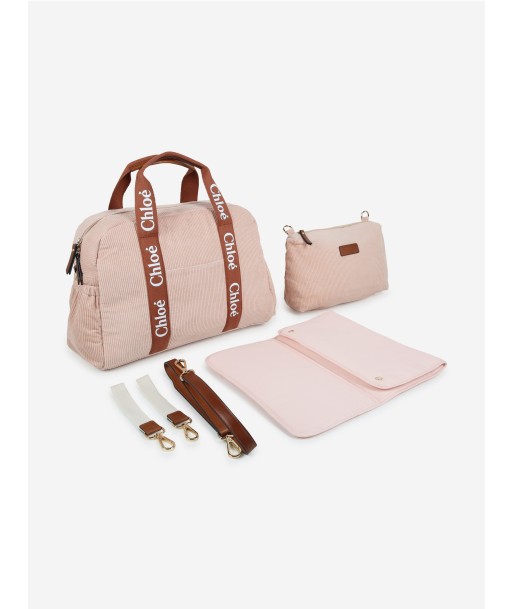 Chloé Baby Girls Corduroy Changing Bag in Pink (41cm) Paris Déstockage Promo