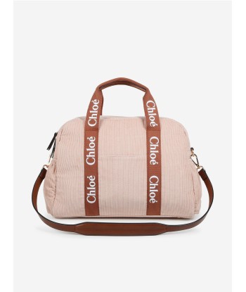 Chloé Baby Girls Corduroy Changing Bag in Pink (41cm) Paris Déstockage Promo