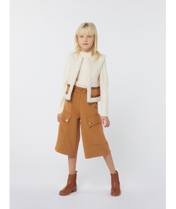 Chloé Girls Two-Tone Shearling Gilet in Brown des créatures d'habitude