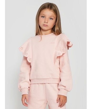 Chloé Girls Ruffle Sweatshirt in Pink les ctes