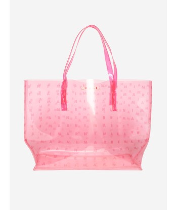 MARNI Girls Transparent Logo Bag in Pink (28cm) Venez découvrir notre 