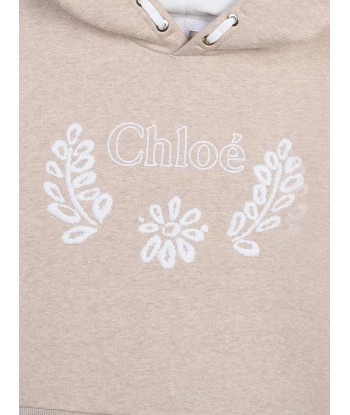 Chloé Girls Logo Hoodie in Beige À commander