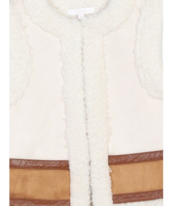 Chloé Girls Two-Tone Shearling Gilet in Brown des créatures d'habitude