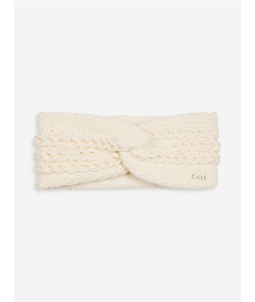 Chloé Girls Knitted Headband in Ivory d'Europe débarque