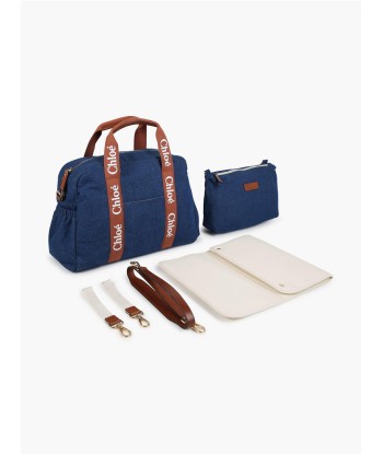 Chloé Baby Girls Denim Changing Bag in Blue (41cm) 2023