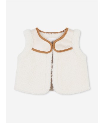 Chloé Baby Girls Shearling Gilet in Ivory rembourrage situé sous