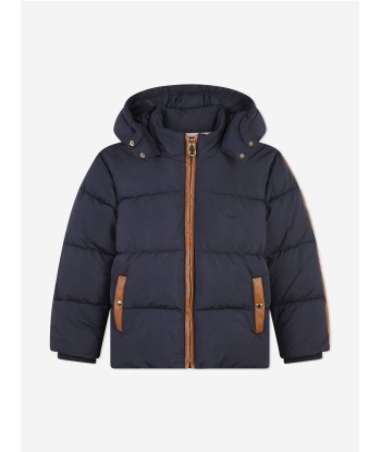 Chloé Girls Down Padded Puffer Jacket in Navy acheter en ligne