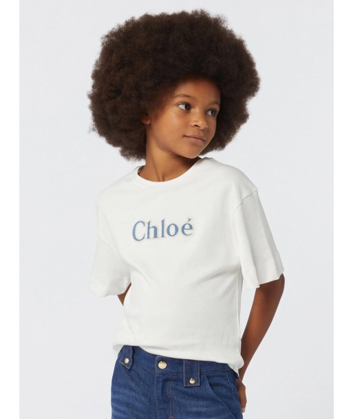 Chloé Girls Logo T-Shirt in White Découvrez la collection