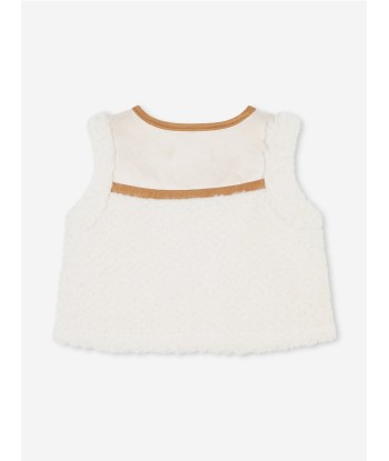 Chloé Baby Girls Shearling Gilet in Ivory rembourrage situé sous