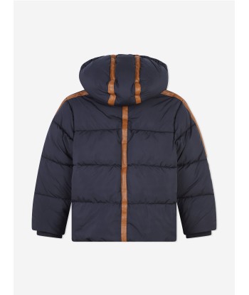 Chloé Girls Down Padded Puffer Jacket in Navy acheter en ligne