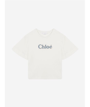 Chloé Girls Logo T-Shirt in White Découvrez la collection