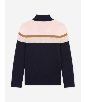 Chloé Girls Striped Knitted Sweatshirt in Navy les muscles