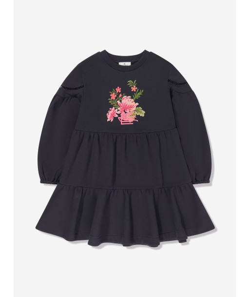 Etro Girls Flower Jersey Dress in Navy vous aussi creer 