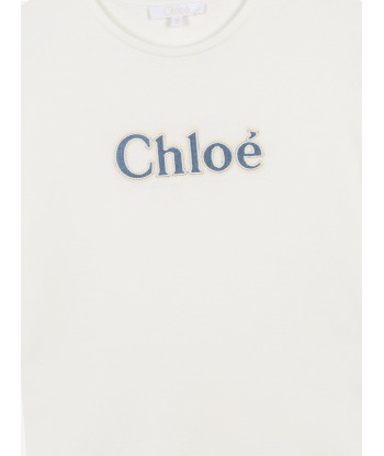 Chloé Girls Logo T-Shirt in White Découvrez la collection