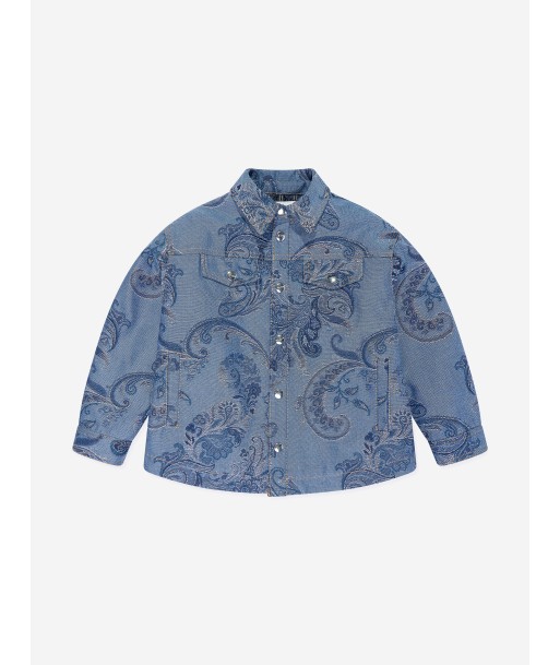 Etro Kids Paisley Print Jacket in Blue acheter