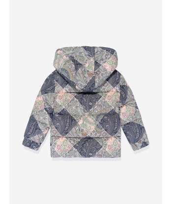 Etro Kids Paisley Puffer Jacket in Blue du meilleur 