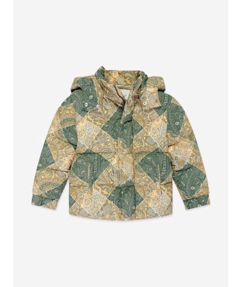 Etro Boys Paisley Puffer Jacket in Green la livraison gratuite