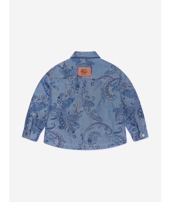 Etro Kids Paisley Print Jacket in Blue acheter