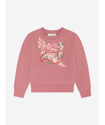 Etro Girls Pegaso Logo Sweatshirt in Pink pour bénéficier 