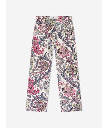 Etro Girls Paisley Print Trousers in Ivory store