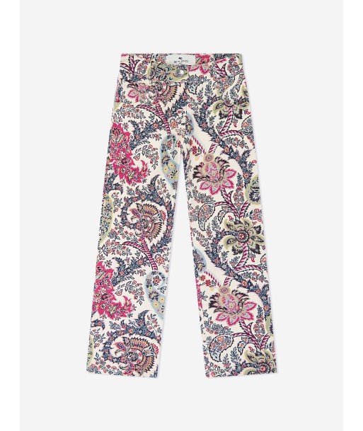 Etro Girls Paisley Print Trousers in Ivory store