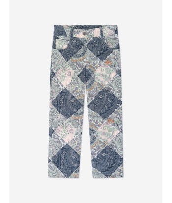 Etro Girls Paisley Trousers in Blue Livraison rapide