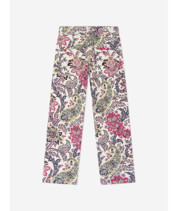 Etro Girls Paisley Print Trousers in Ivory store