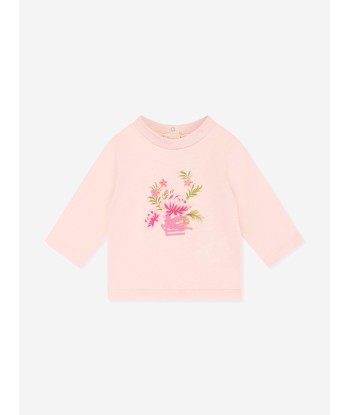 Etro Baby Girls Long Sleeve Logo T-Shirt in Pink de pas cher