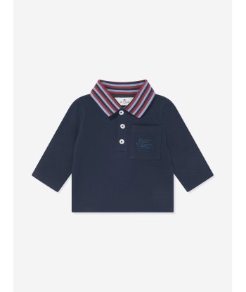 Etro Baby Boys Long Sleeve Polo Shirt in Navy Comment ça marche