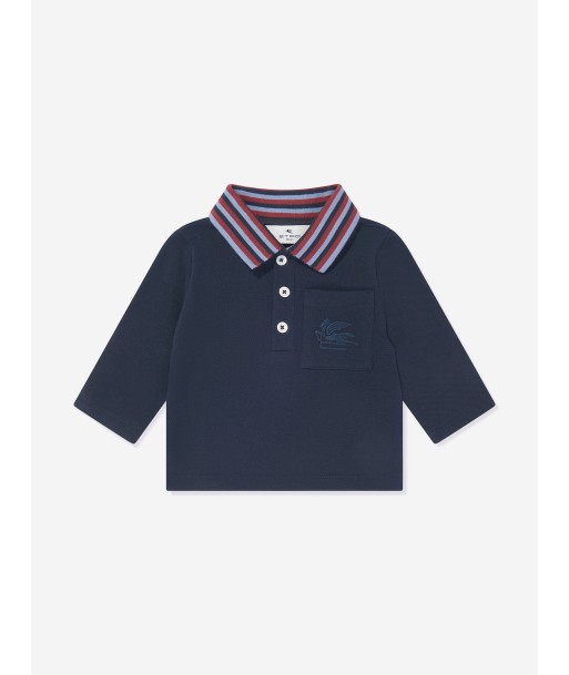 Etro Baby Boys Long Sleeve Polo Shirt in Navy Comment ça marche